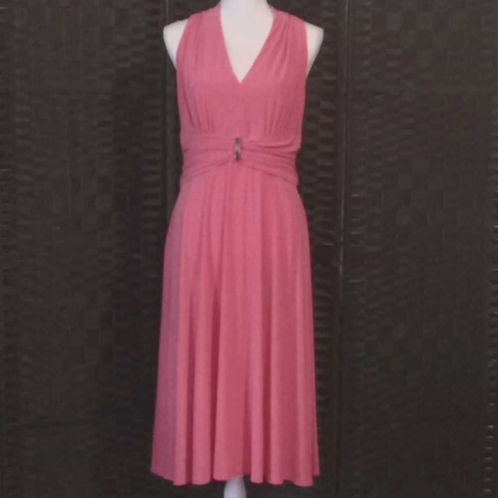 JESSICA HOWARD Orange Sherbet Sleeveless V-neck Fit and Flare Dress Size 10
